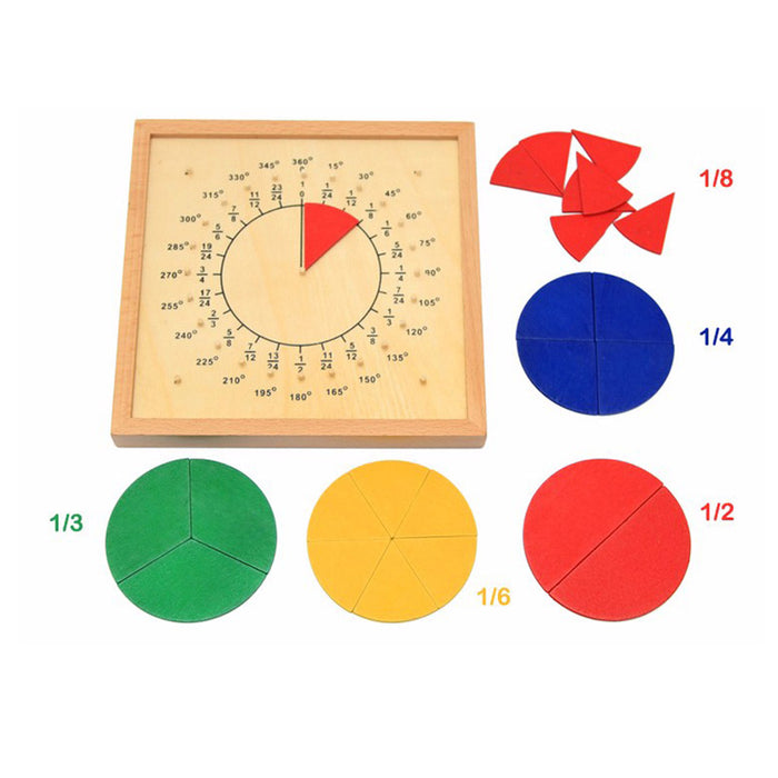 Montessori Math Fractional Plate Circumference Ratio - eBabyZoom