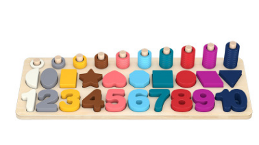 Number puzzle logarithmic board building blocks - eBabyZoom