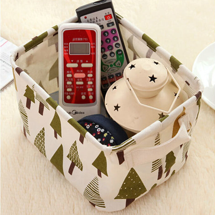 Cotton Linen Storage Box Office Desk Organizer Sundries Cosmetic Storage Basket Jewelry Stationery Container Holder Home Decor - eBabyZoom
