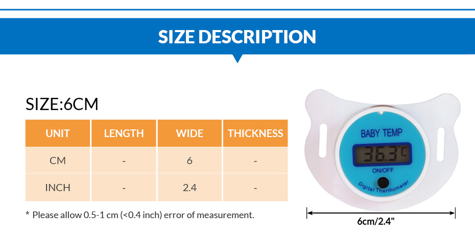 Baby Digital Thermometer Pacifier - eBabyZoom