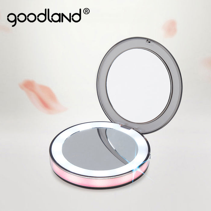 LED Makeup Mirror with Light Bulb Touch Sensor Vanity light Portable 1X 3X Magnify USB Rechargeable Backlight Lamp on Mirror - eBabyZoom