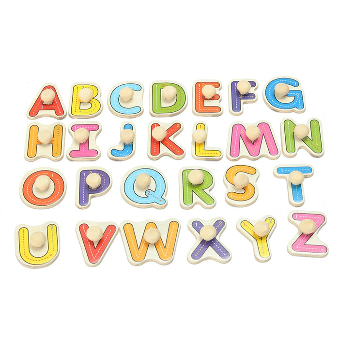 New Kid Education Toys Alphabet ABC Wooden Jigsaw Puzzle Toy Children Kids Early Learning Educational Game Gift - eBabyZoom