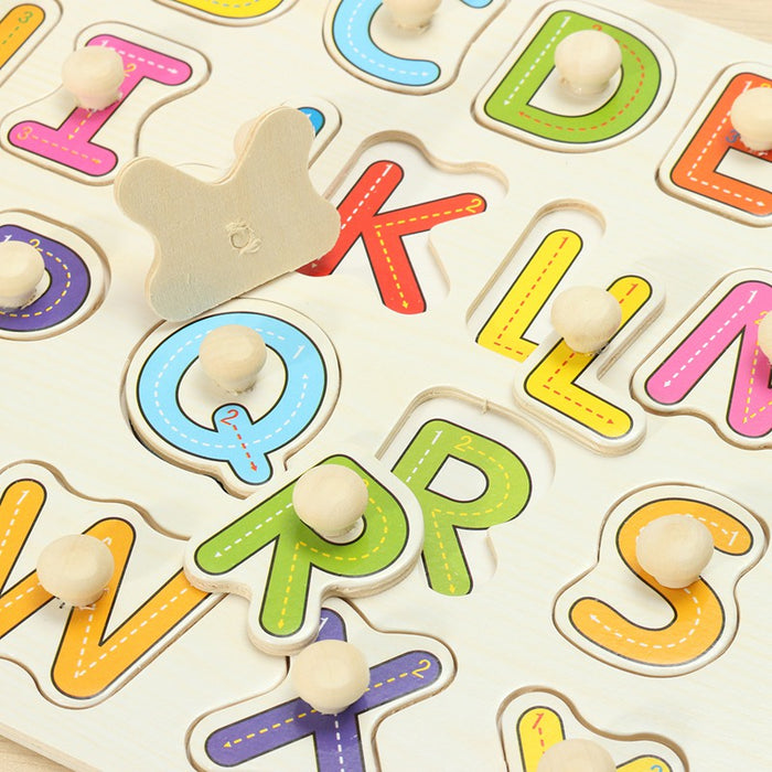 New Kid Education Toys Alphabet ABC Wooden Jigsaw Puzzle Toy Children Kids Early Learning Educational Game Gift - eBabyZoom