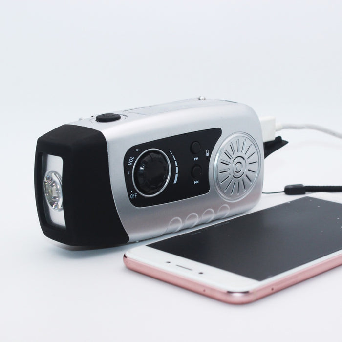 Portable Solar Crank Power FM Radio Hand Crank Dynamo 1W Super Bright Flashlight 2000mAh Emergency Phone Charger - eBabyZoom