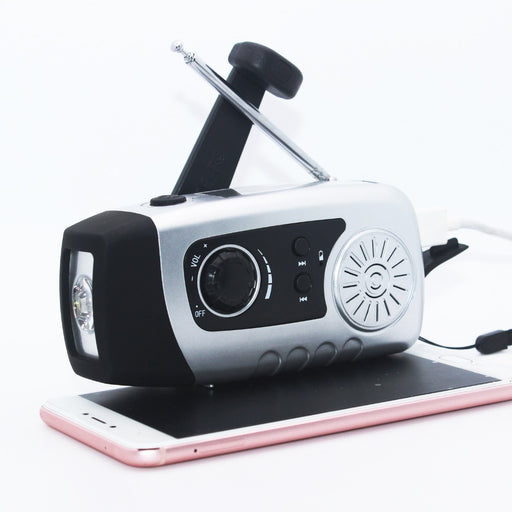 Portable Solar Crank Power FM Radio Hand Crank Dynamo 1W Super Bright Flashlight 2000mAh Emergency Phone Charger - eBabyZoom