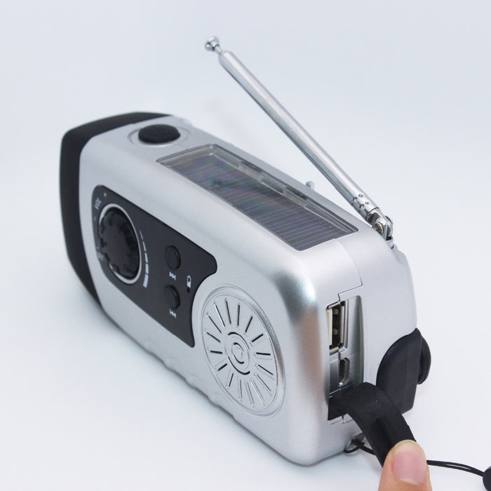 Portable Solar Crank Power FM Radio Hand Crank Dynamo 1W Super Bright Flashlight 2000mAh Emergency Phone Charger - eBabyZoom