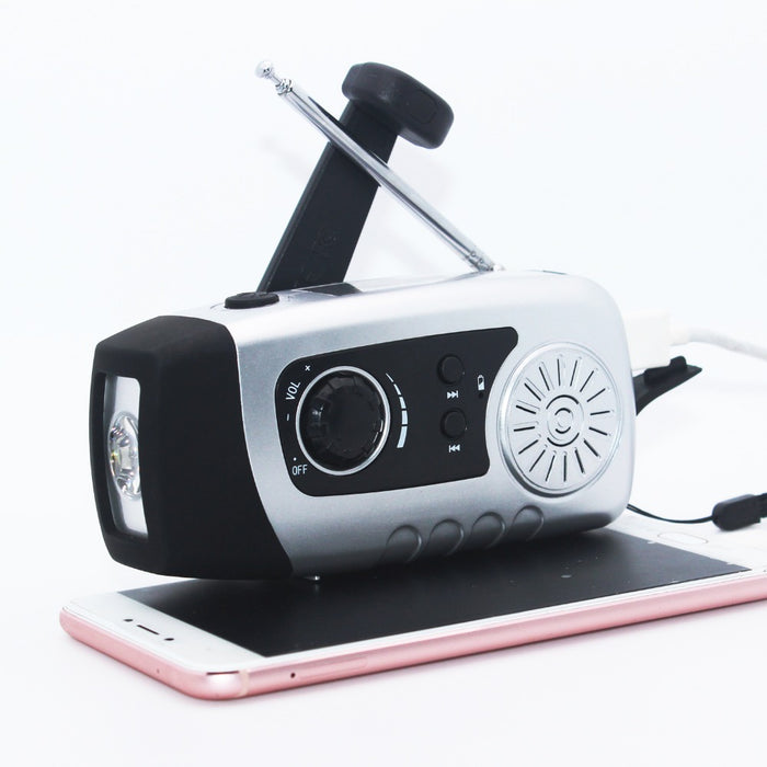 Portable Solar Crank Power FM Radio Hand Crank Dynamo 1W Super Bright Flashlight 2000mAh Emergency Phone Charger - eBabyZoom