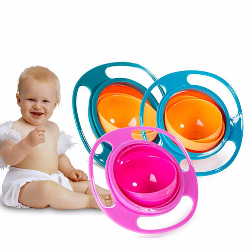 Practical 360 rotate design baby tableware spill-proof kids dishes bowl food container kids dinner plate for learning eatting - eBabyZoom