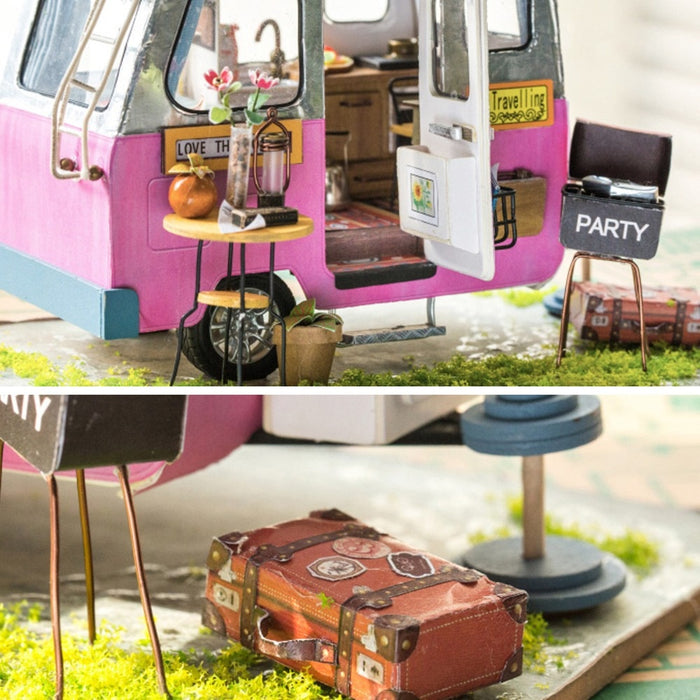 Happy Camper Miniature Wooden Doll House - eBabyZoom