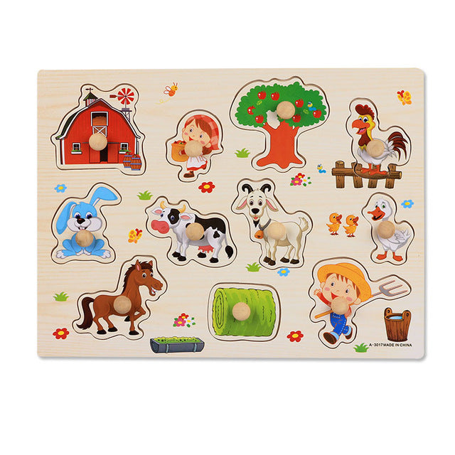 Montessori Wooden Peg Puzzle Board - eBabyZoom