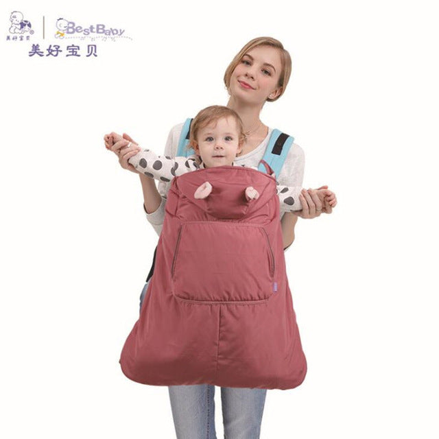 Waterproof Baby Carrier Cloak Velvet Cape Cloak Winter Warm Cover Wind Out Necessary Carrying Children Backpack Sling Cloak - eBabyZoom